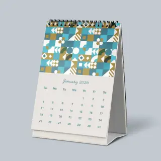 Metallic Printed Desktop Calendars - Printable Products - Vision Creative Agency